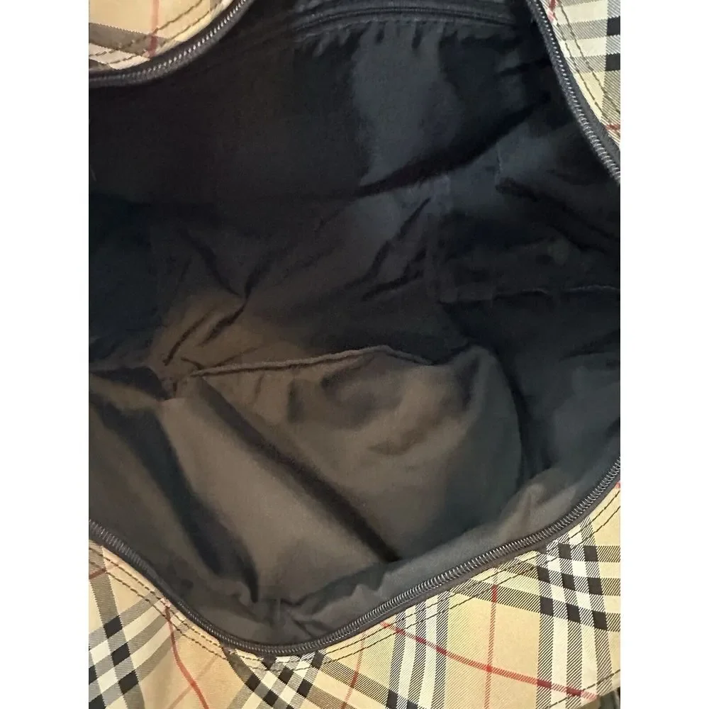 Burberrys Nova Check Blue Label Tote Bag Nylon Navy‎ Blue - Picture 9 of 12